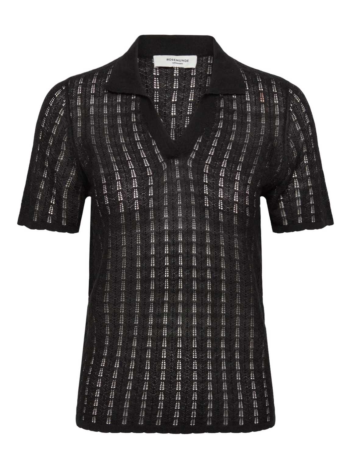 Rosemunde - Samira silk SS polo - Black