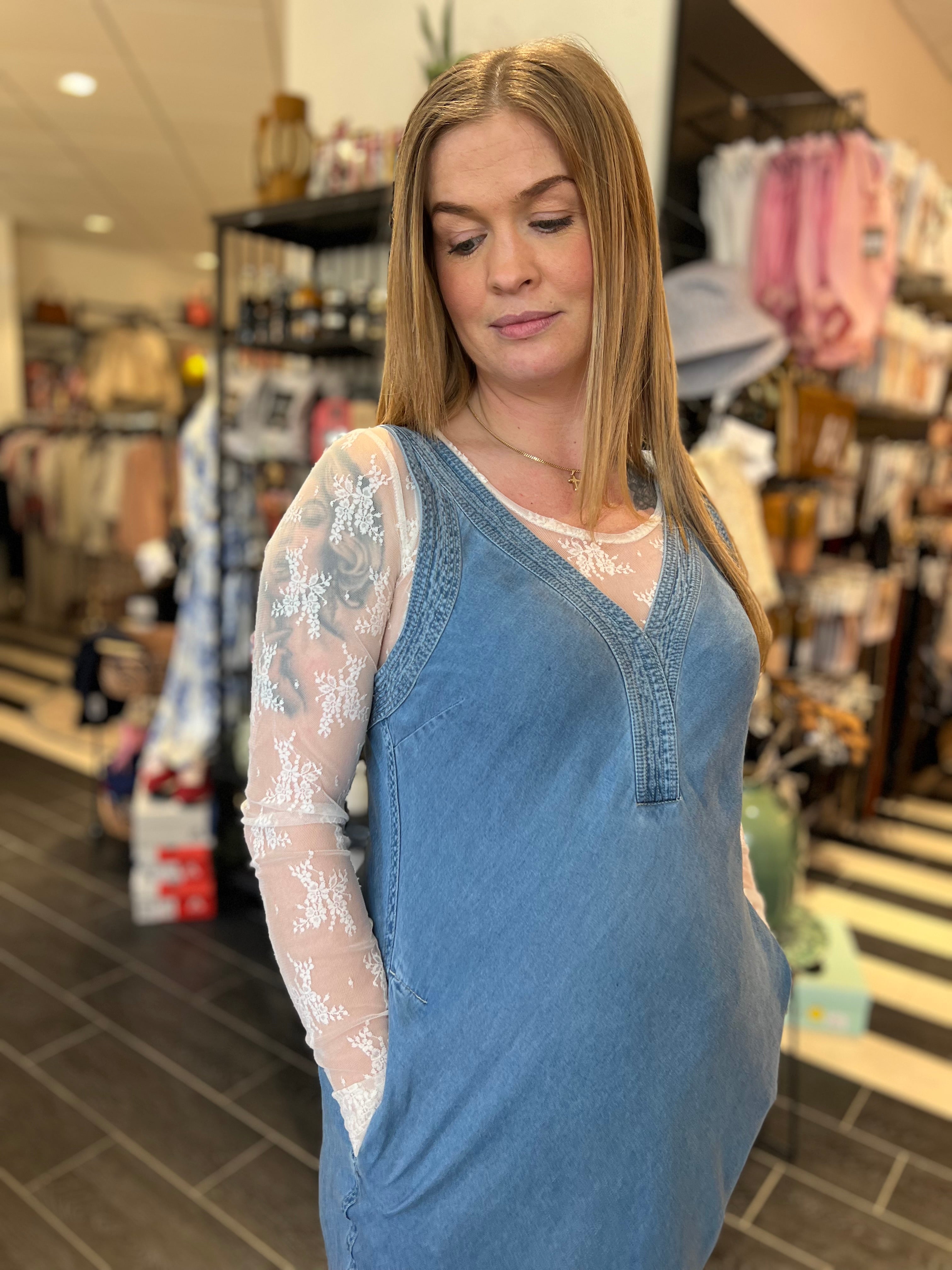 Gustav - Bati midi strap dress - Denim