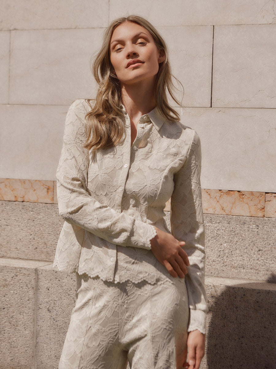 Rosemunde - Fiona LS lace shirt - Beige