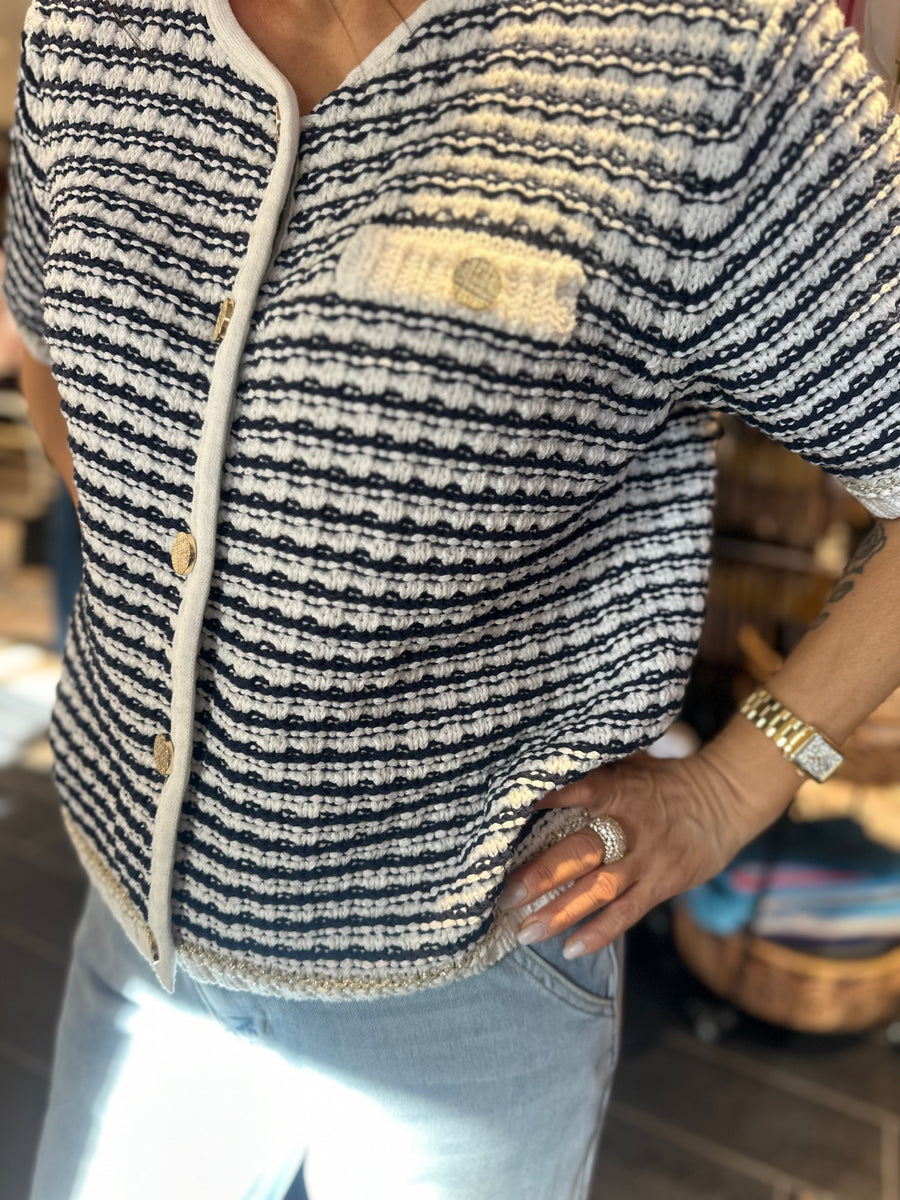 Rich & Royal - Boxy Striped Strutured