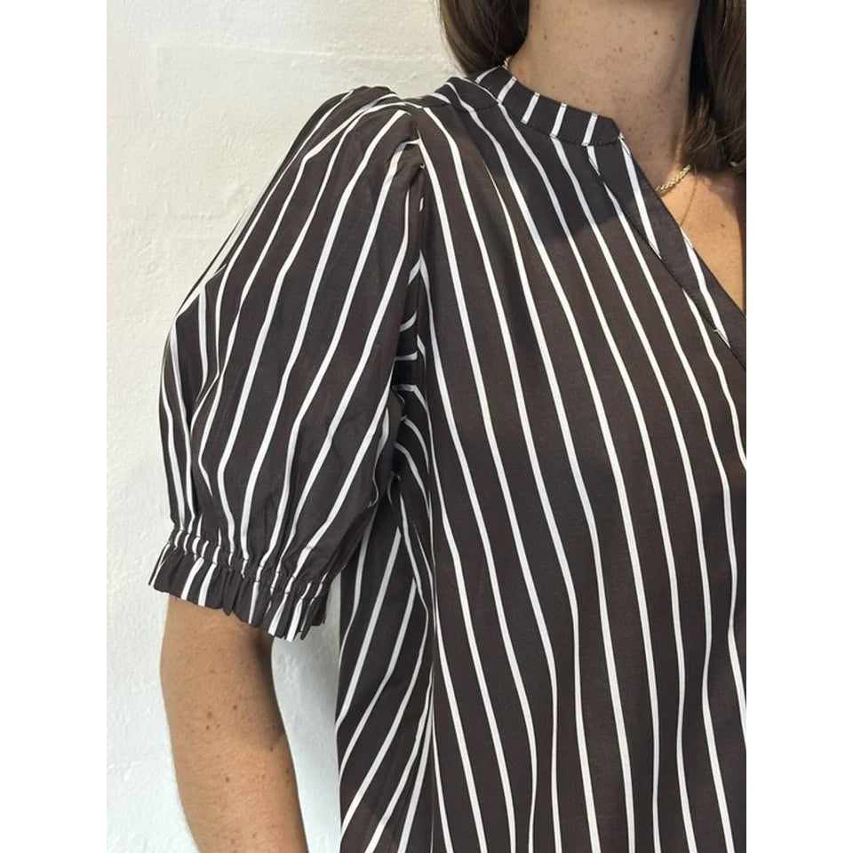 Gaspar - Tunø stripe bluse - Brown