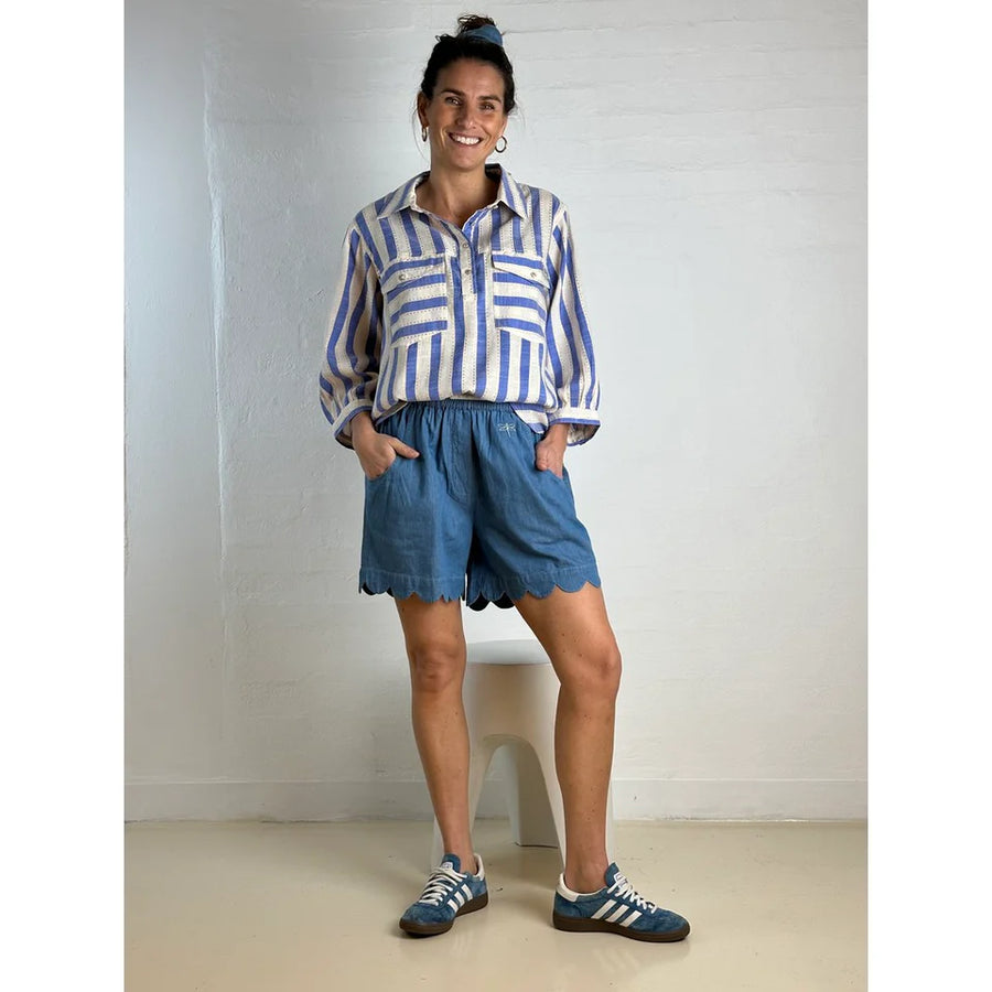 Gaspar - Honolulu denim shorts - Light blue