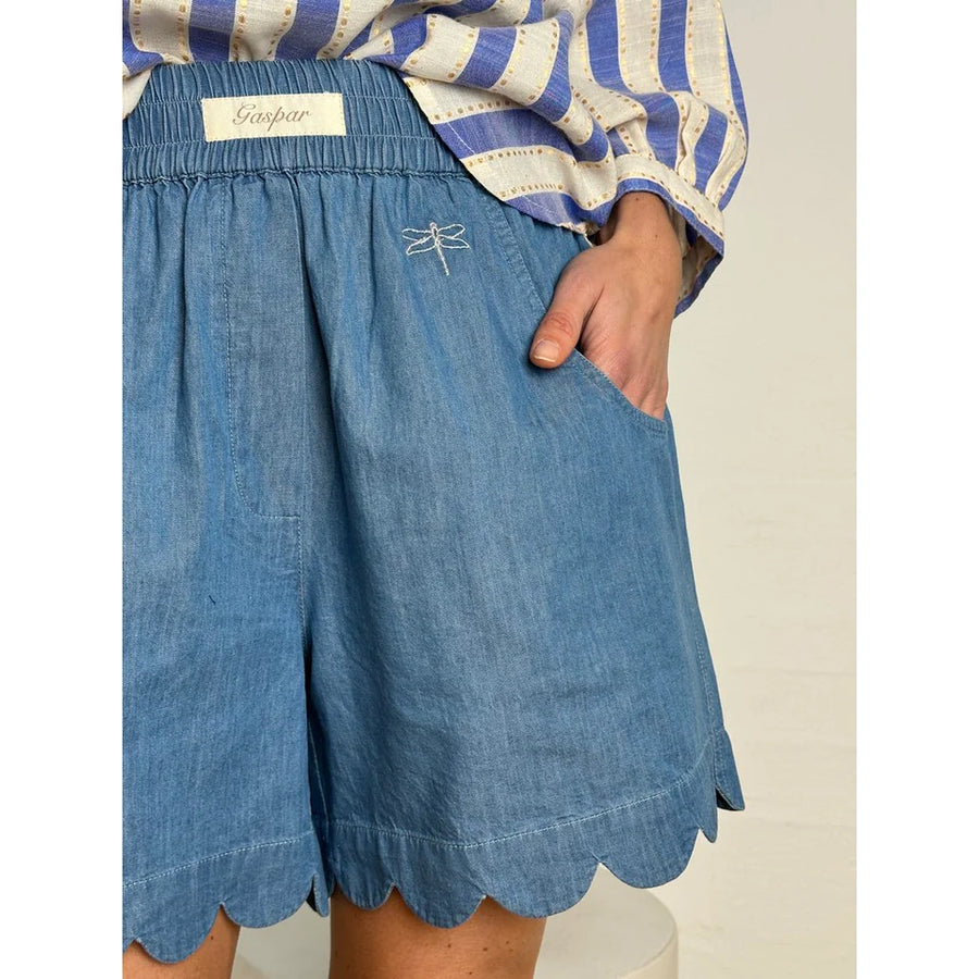 Gaspar - Honolulu denim shorts - Light blue