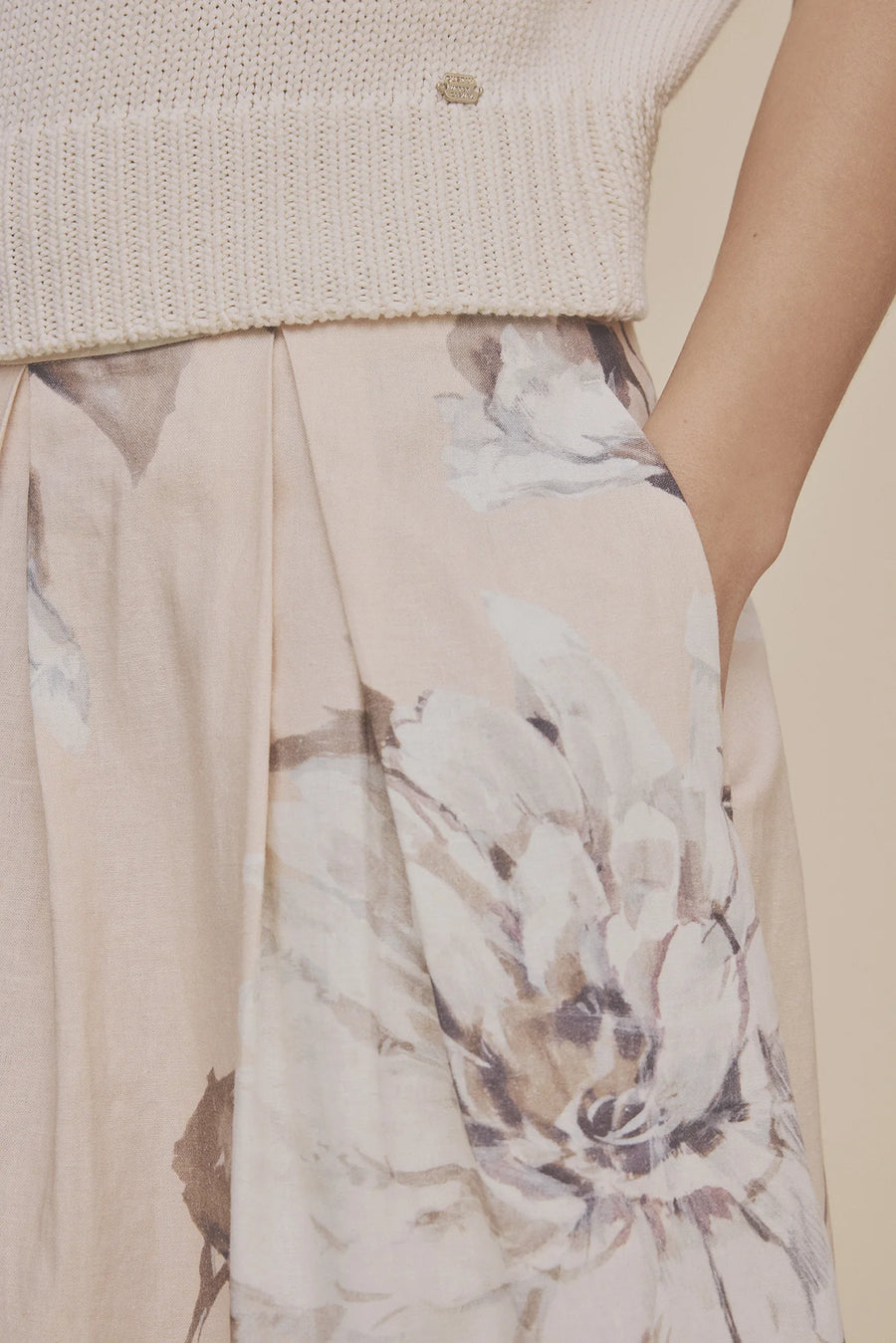 Gustav - Mabell skirt - Multi beige