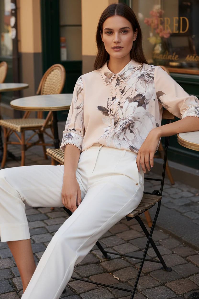 Gustav - Bayanna blouse - Flower beige