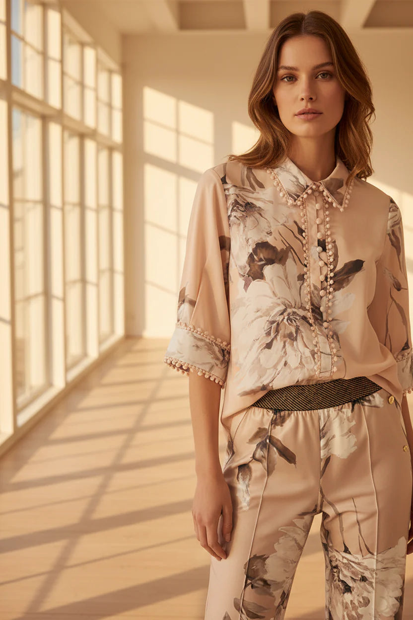 Gustav - Bayanna blouse - Flower beige