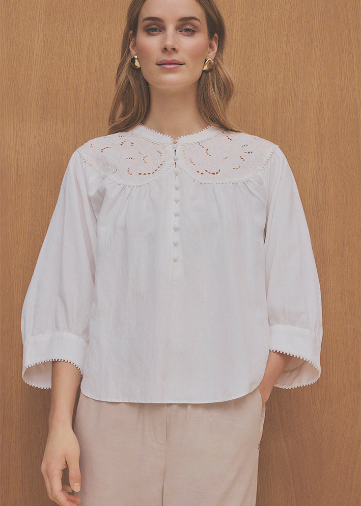 Gustav - Annsofie blouse - White/beige