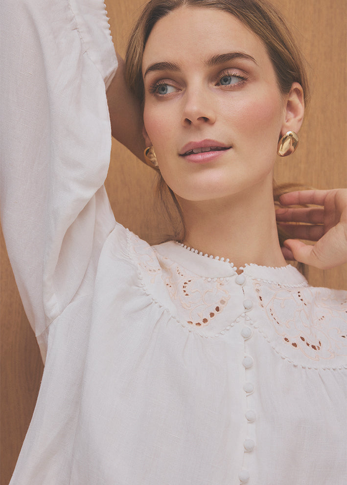 Gustav - Annsofie blouse - White/beige