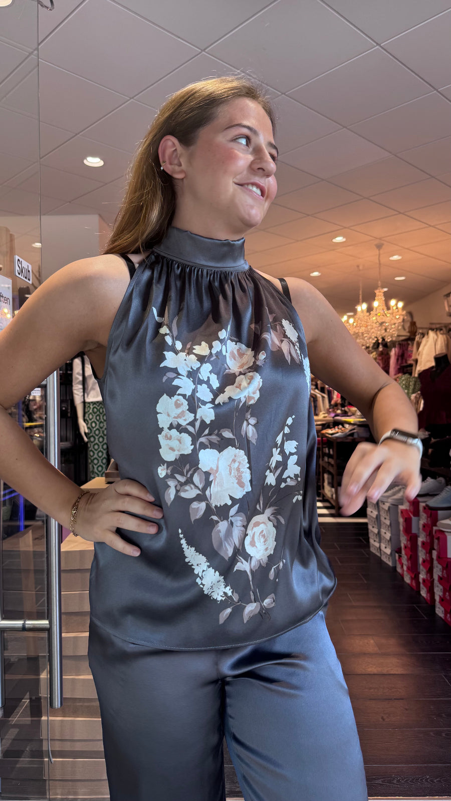 Charlotte Sparre - Lola Bow top - Grey