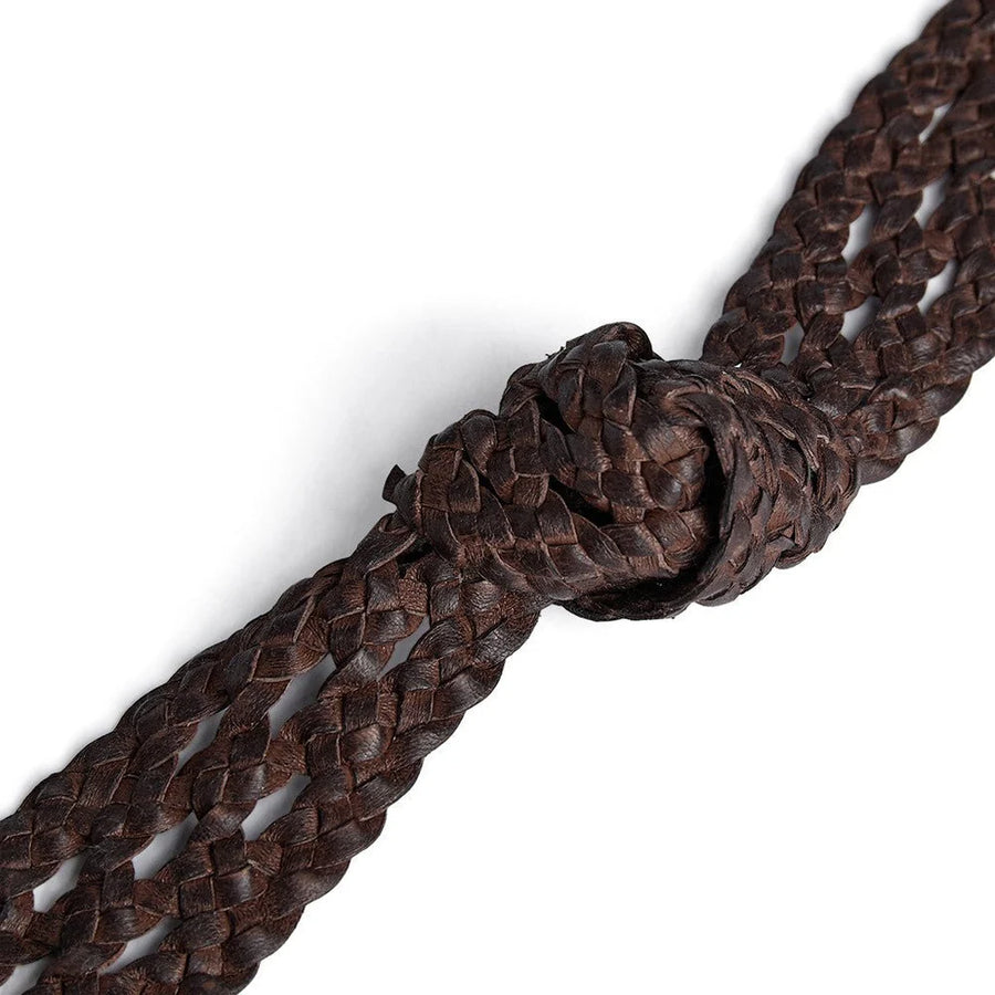 Depeche - Weave flet bælte - 17316 - Brown/brass