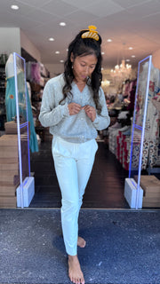 Charlotte Sparre - Frill cardi - Light grey