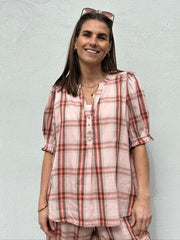 Gaspar - Tunø check blouse - Pale rose