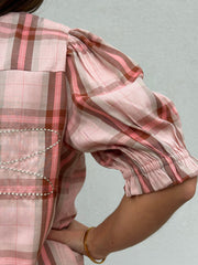 Gaspar - Tunø check blouse - Pale rose