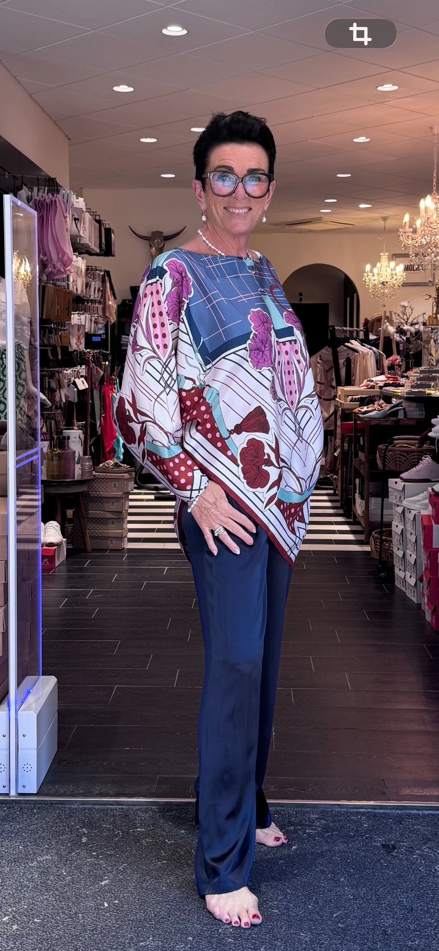 Charlotte Sparre - Vendbar Scarf poncho - Wine/blue