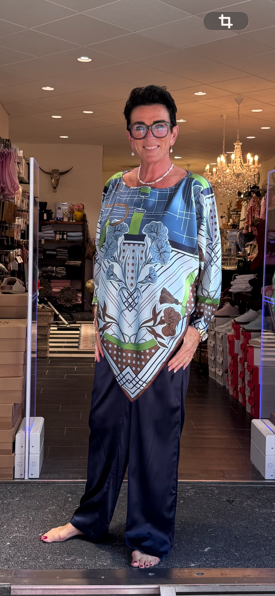Charlotte Sparre - Vendbar Scarf poncho - Wine/blue