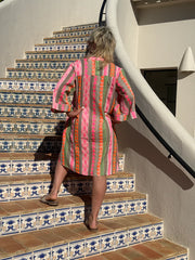 Gaspar - Mumbai short jaquard Kjole - rose