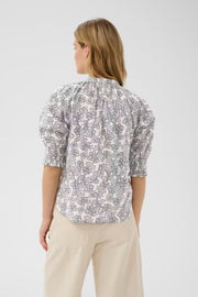 Part Two - Almeras shirt - Dark Navy Leaf Print / Blue