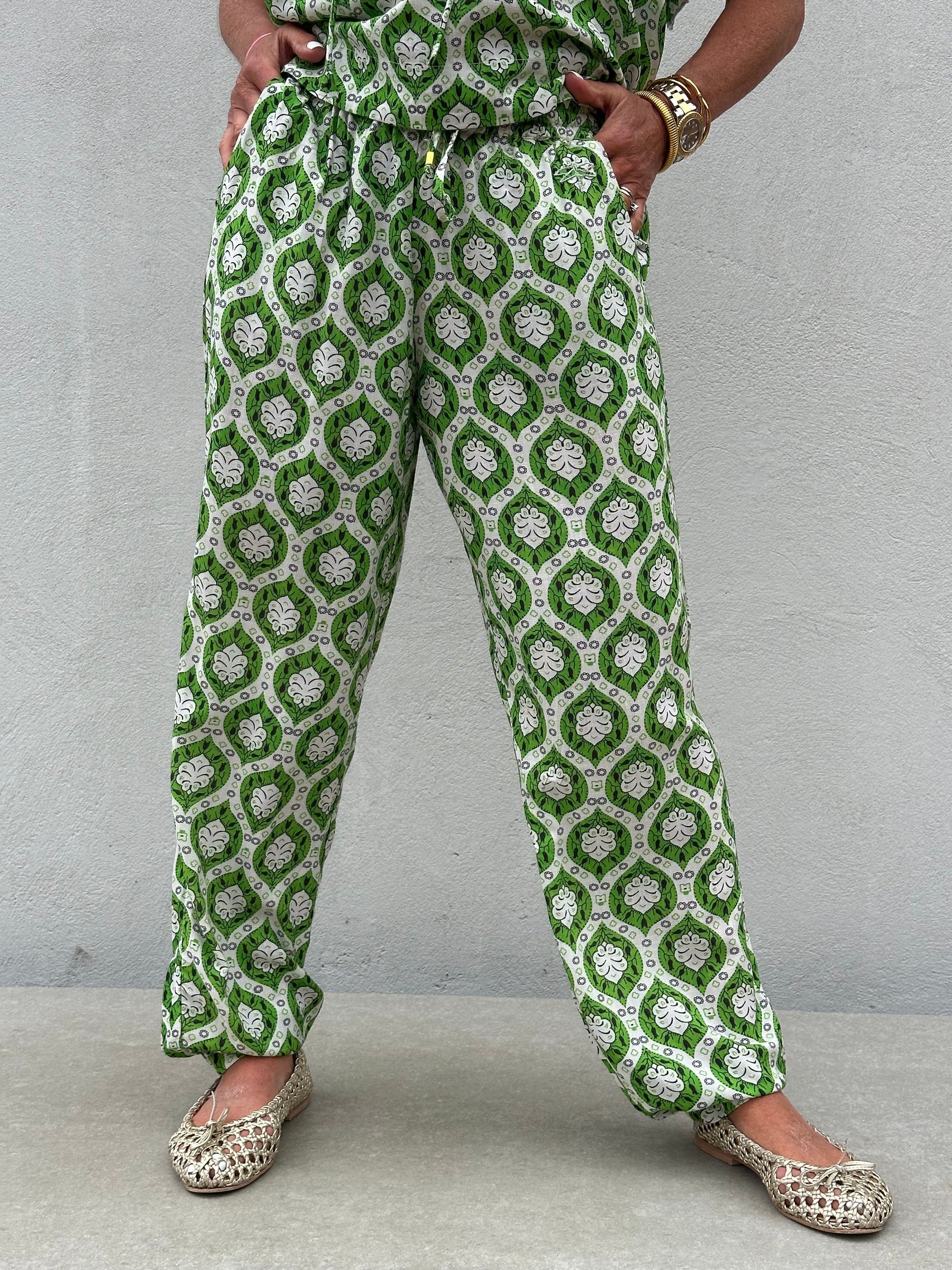 Gaspar - Fiji Print pant - Green
