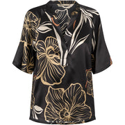 PBO - Indana silk blouse - Black print