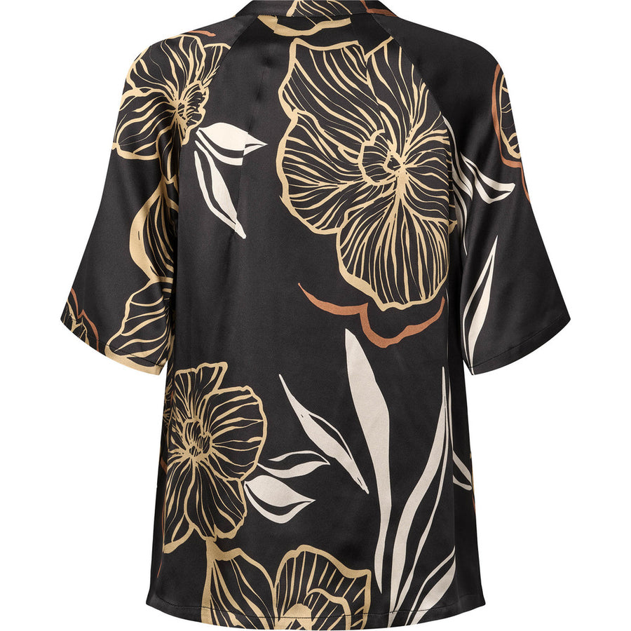 PBO - Indana silk blouse - Black print