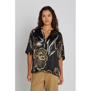 PBO - Indana silk blouse - Black print