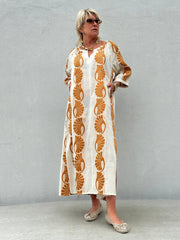 Gaspar - Athen Jaquard Kaftan - off White