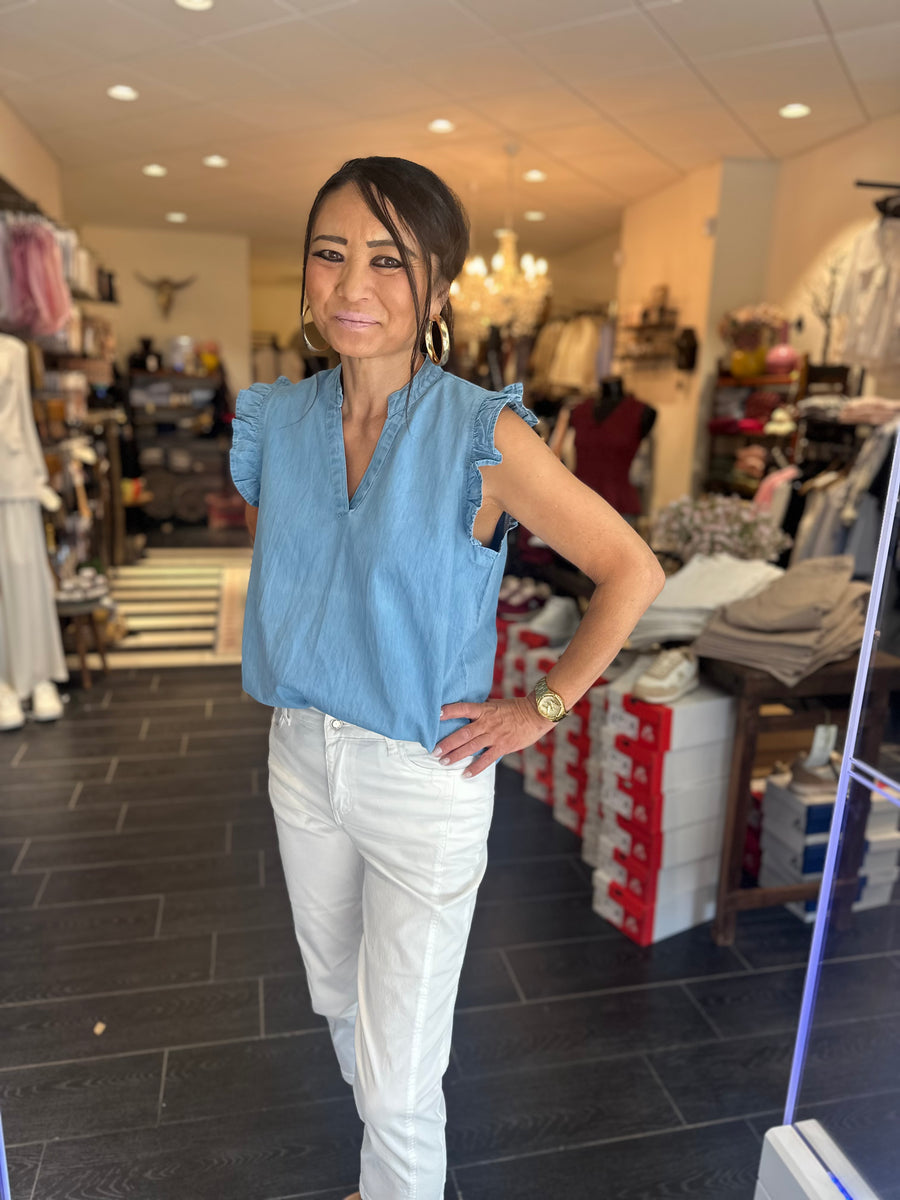 Ofelia - Nora top - light blue