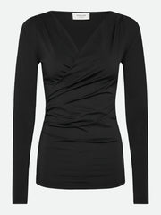 Rosemunde - Billie LS V-Neck T - Black