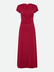 Rosemunde - Billie Capsleeve Wrap Long Dress - Karanda Red