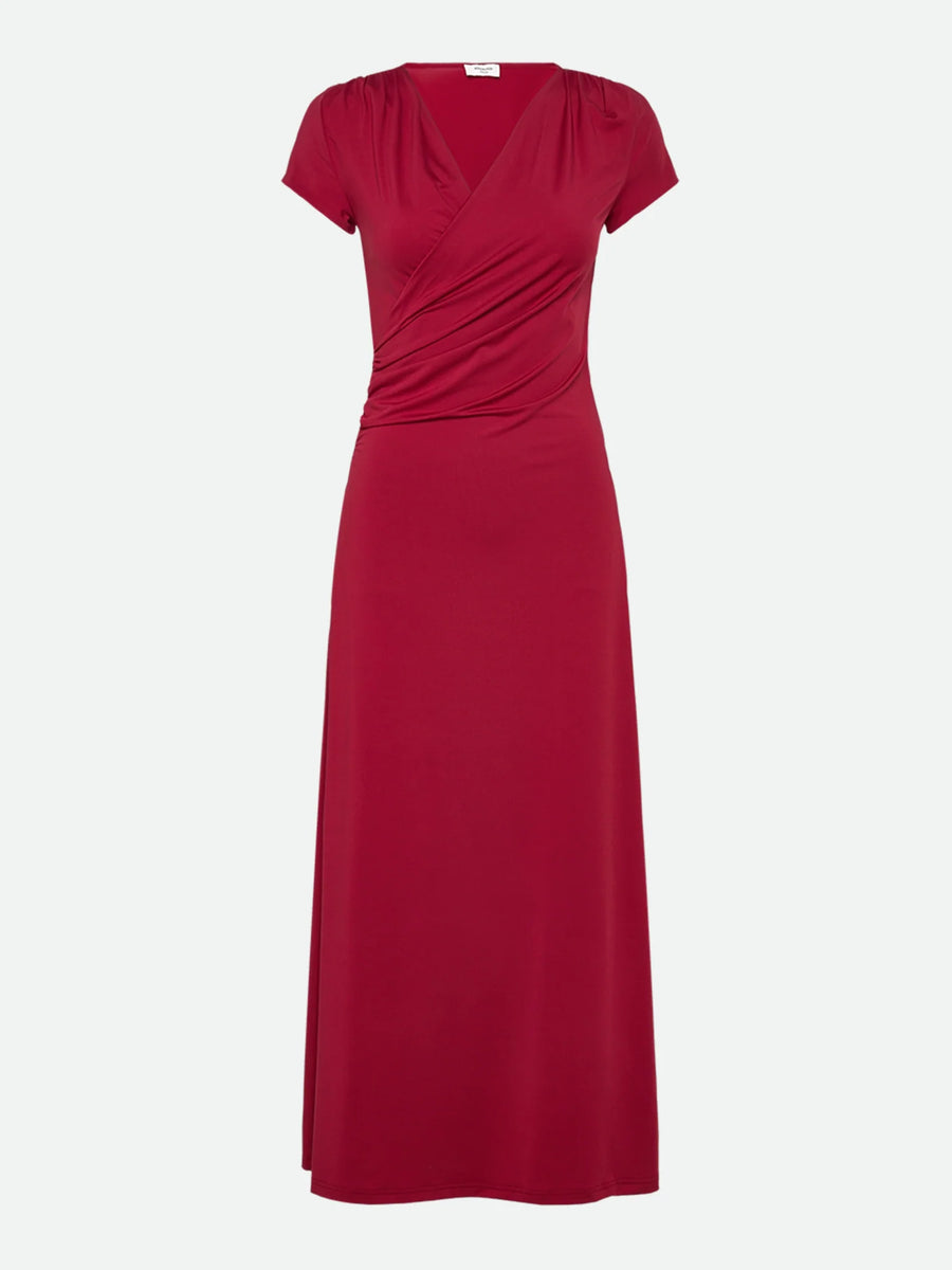 Rosemunde - Billie Capsleeve Wrap Long Dress - Karanda Red