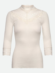 Rosemunde - Benita Silk Turtleneck Lace - Ivory