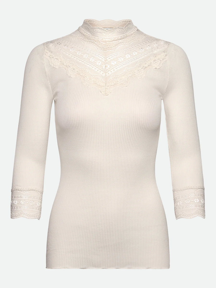 Rosemunde - Benita Silk Turtleneck Lace - Ivory