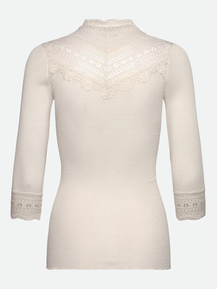 Rosemunde - Benita Silk Turtleneck Lace - Ivory