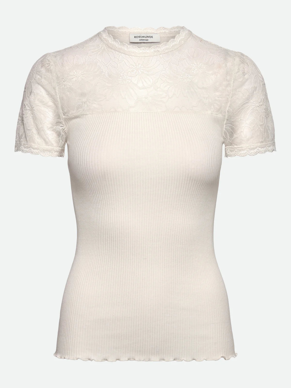 Rosemunde  - Beatha Silk SS Lace T - Ivory