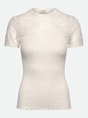 Rosemunde  - Beatha Silk SS Lace T - Ivory