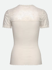 Rosemunde  - Beatha Silk SS Lace T - Ivory