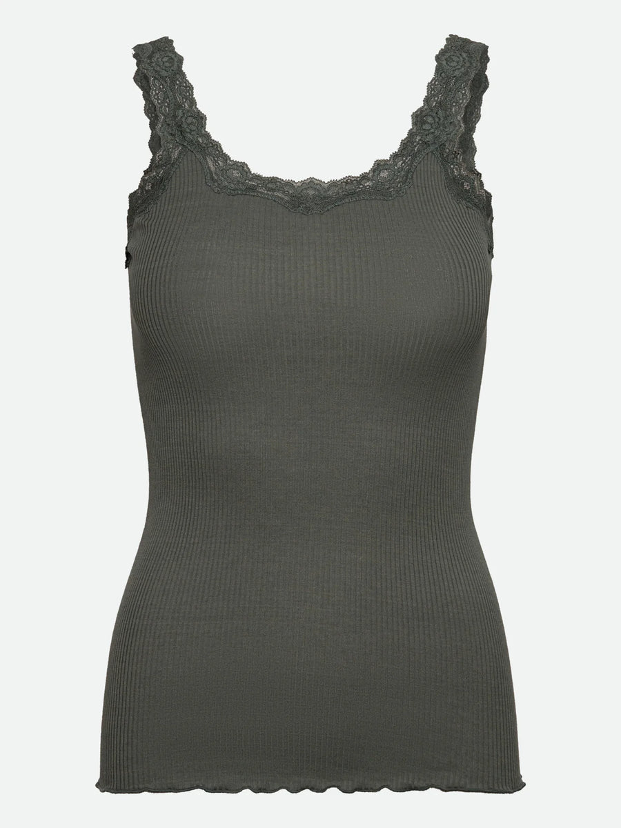 Rosemunde - Babette silk LS Deep Back - Balsam Green