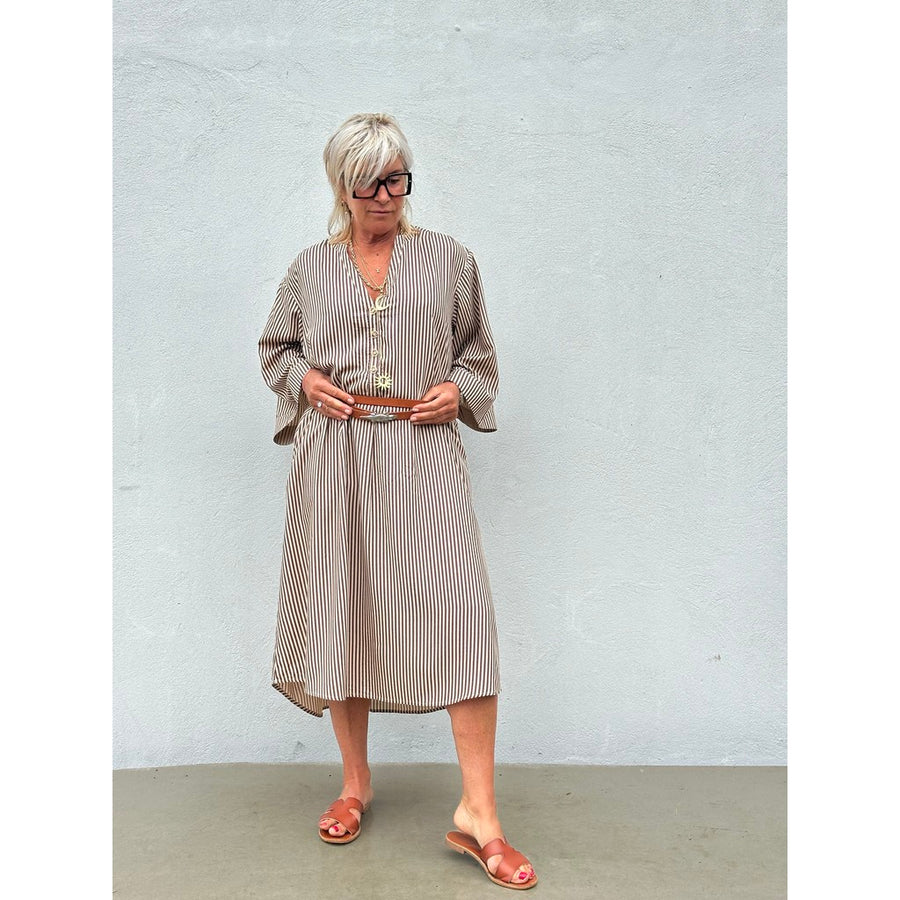 Gaspar - Mumbai stripe dress - Brown