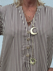 Gaspar - Loule stripe dress - Brown