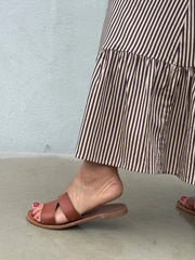 Gaspar - Loule stripe dress - Brown