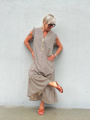 Gaspar - Loule stripe dress - Brown