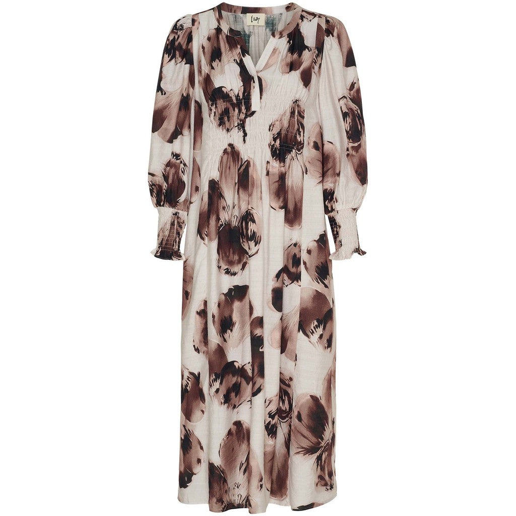 Isay - Naomi V-Neck Dress - Aubergine Floral