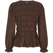 Isay - Noel Smock Blouse - Dark brown