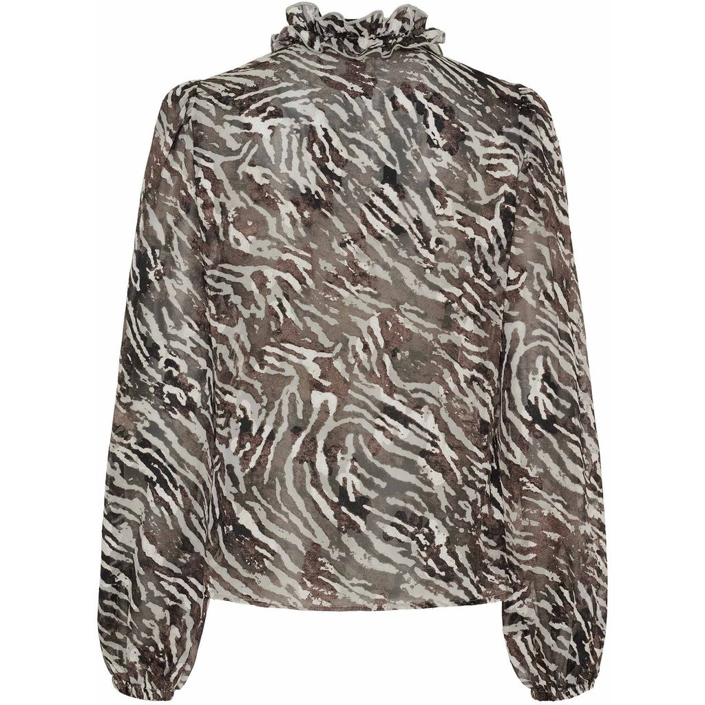 Isay - Vibse Ruffle Blouse - Flowing Brown