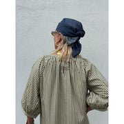 Gaspar - Athen Stripe Kaftan - Olive Green