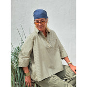 Gaspar - Porto stripe blouse - Olive Green