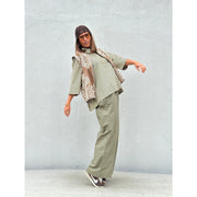 Gaspar - Porto stripe blouse - Olive Green