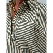Gaspar - Porto stripe blouse - Olive Green