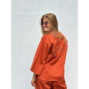 Gaspar - Mumbai Poplin Blouse - Burnt Sienna