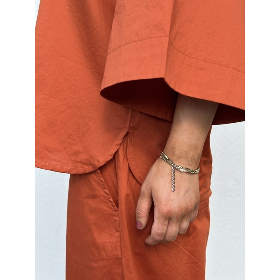 Gaspar - Mumbai Poplin Blouse - Burnt Sienna